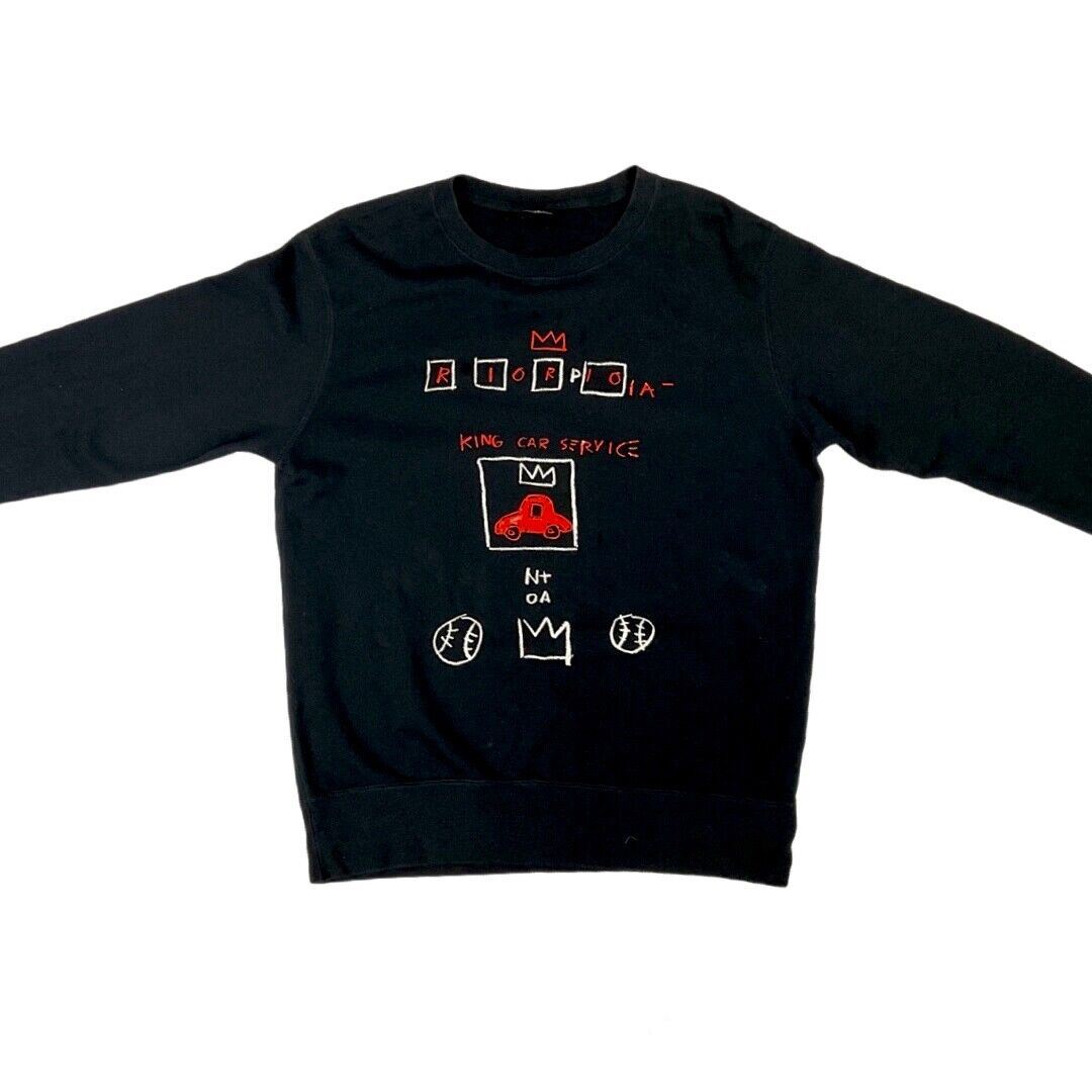 80s Style Black SPRZ NY Street Artist Jean Michel-Basquiat Graphic Sweatshirt M