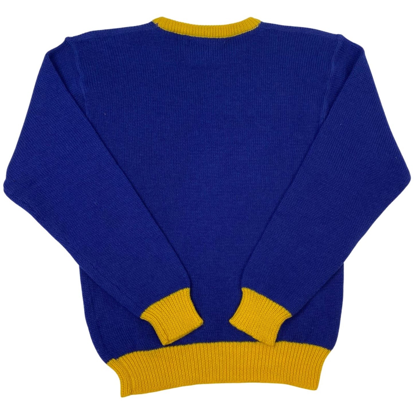 Vintage 1988 Blue Yellow Coca Cola Knit Embroidered Sweater S