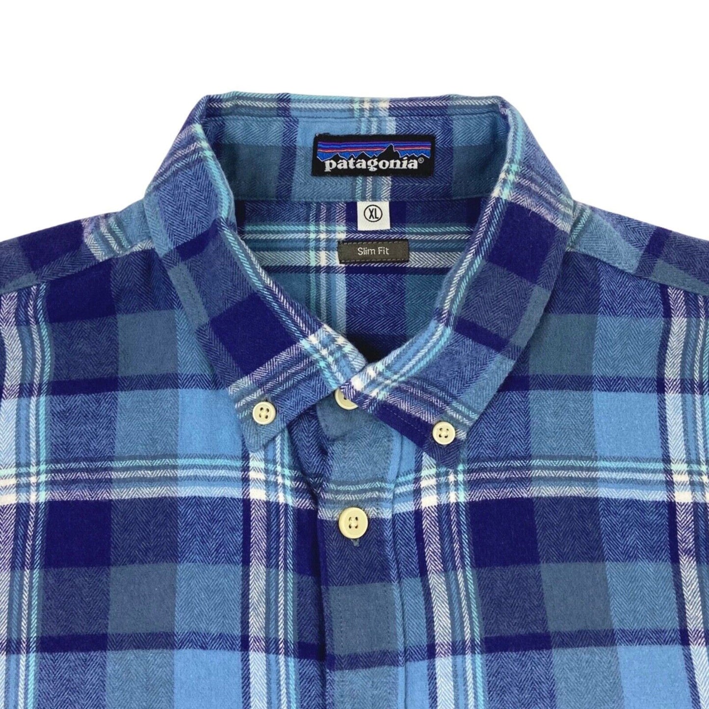 Vintage 90s 00s Blue Plaid Patagonia Long Sleeve Button Down Flannel Shirt M