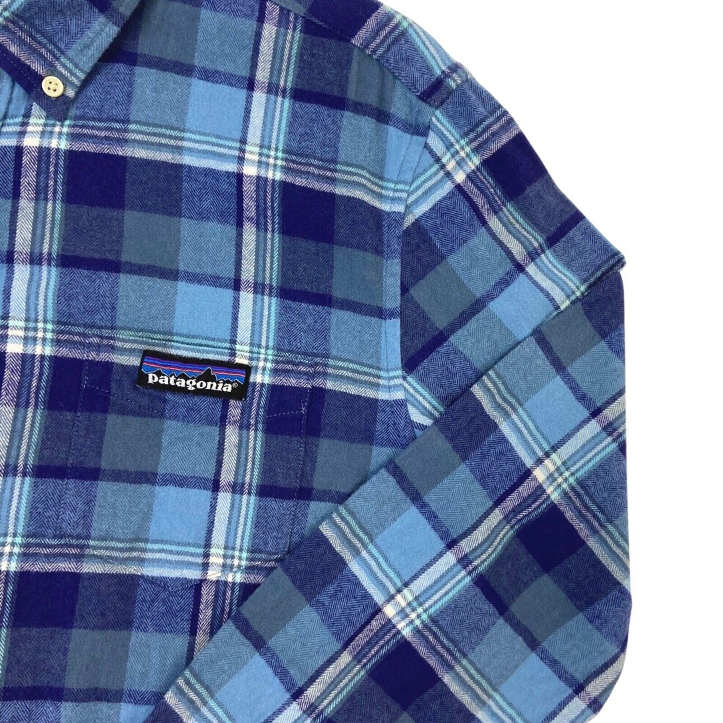 Vintage 90s 00s Blue Plaid Patagonia Long Sleeve Button Down Flannel Shirt M