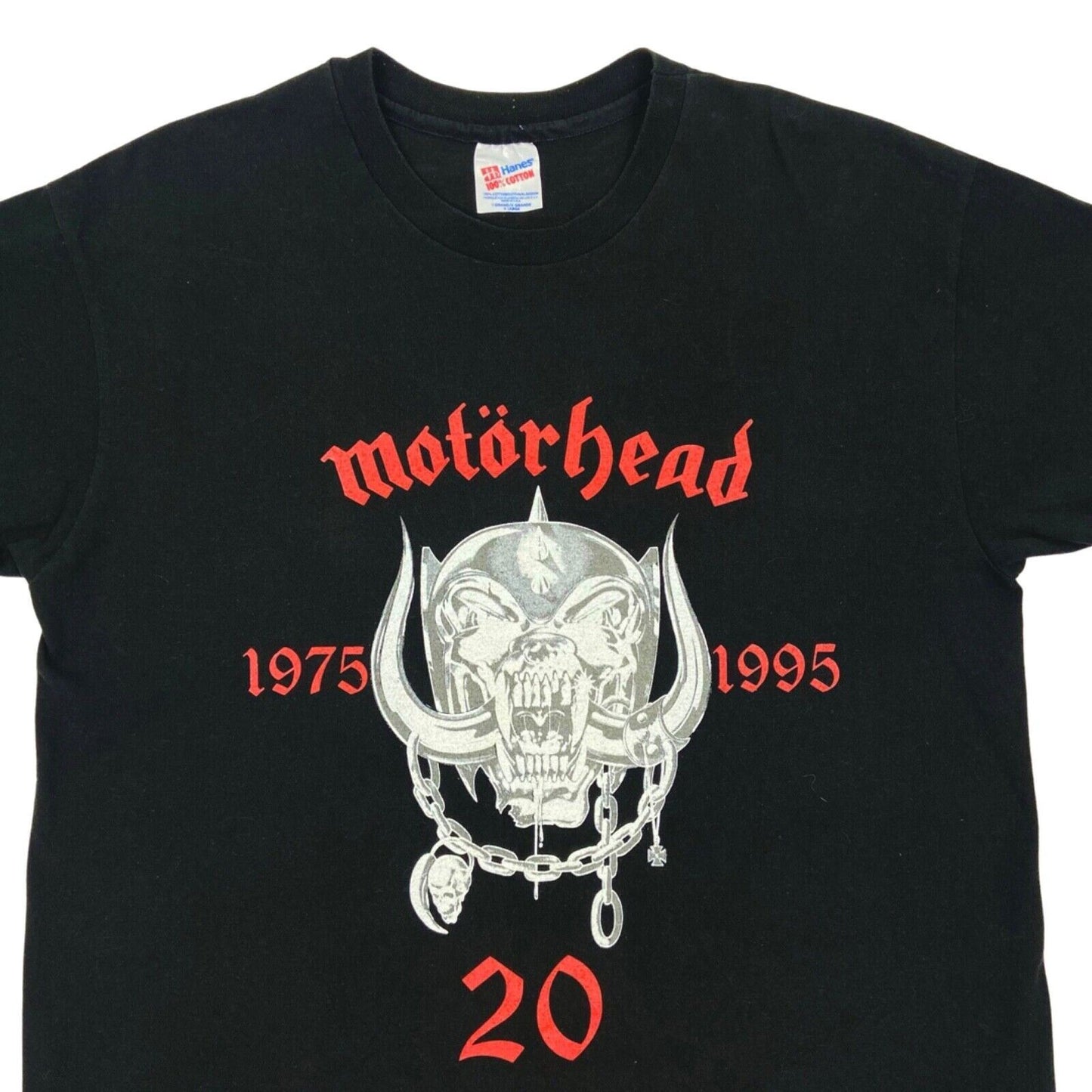 Vintage 1995 Black Single Stitch Double Graphic Motörhead T-shirt L