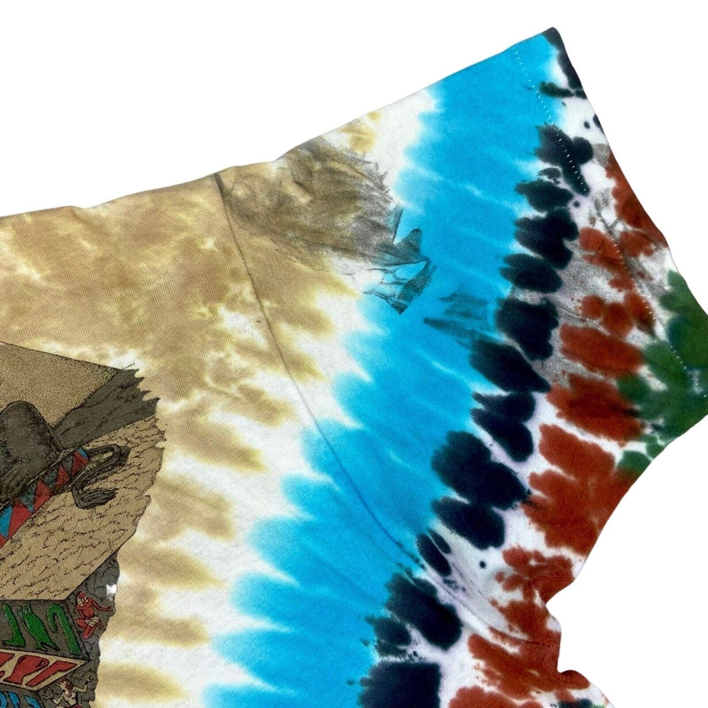 Vintage 1990s Brown Blue Liquid Blue Graphic Tie-Dye XL