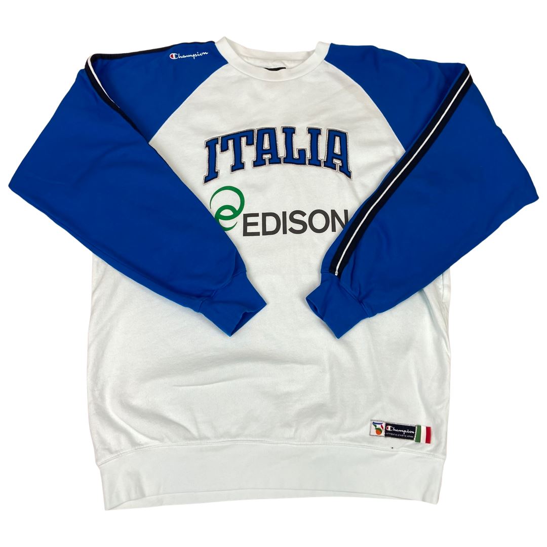 Vintage 90s 00s Blue Embroidered Italia Basketball Federation Jumper XL
