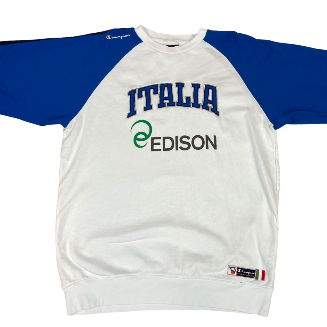 Vintage 90s 00s Blue Embroidered Italia Basketball Federation Jumper XL