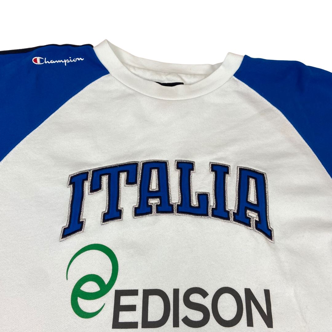 Vintage 90s 00s Blue Embroidered Italia Basketball Federation Jumper XL