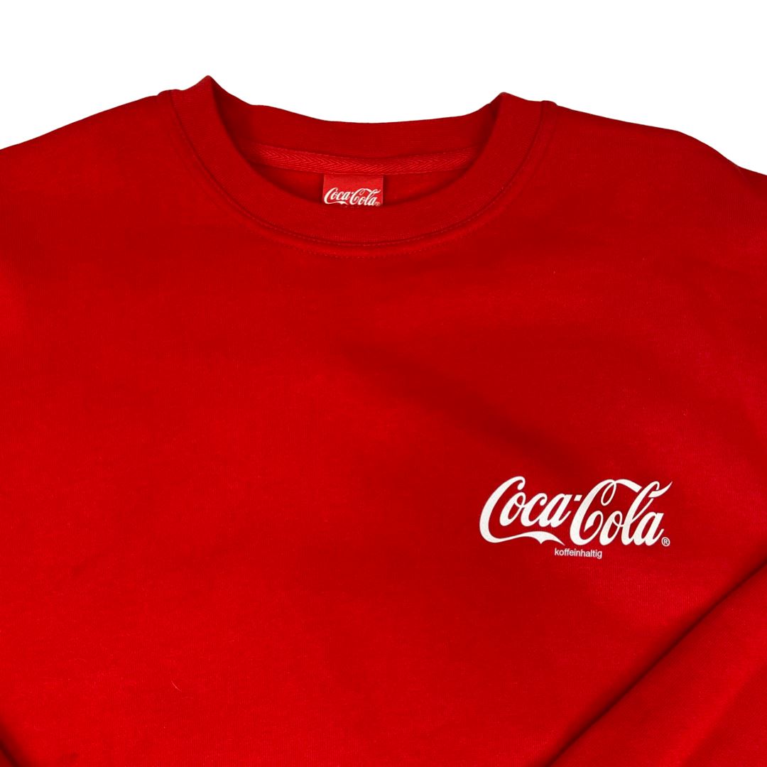 Vintage 90s 00s Red Coca Cola Koffein Crew Neck Jumper M