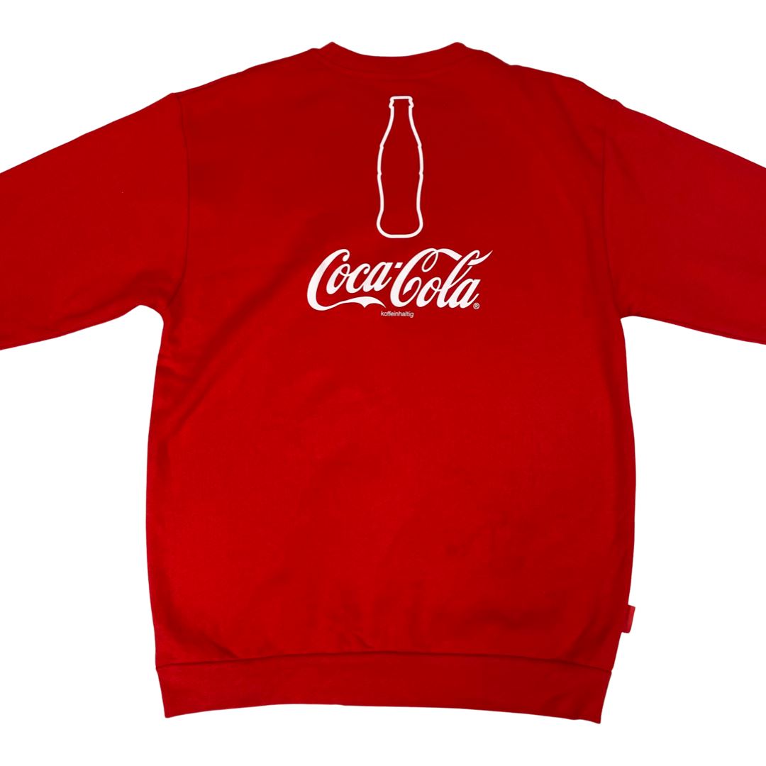 Vintage 90s 00s Red Coca Cola Koffein Crew Neck Jumper M