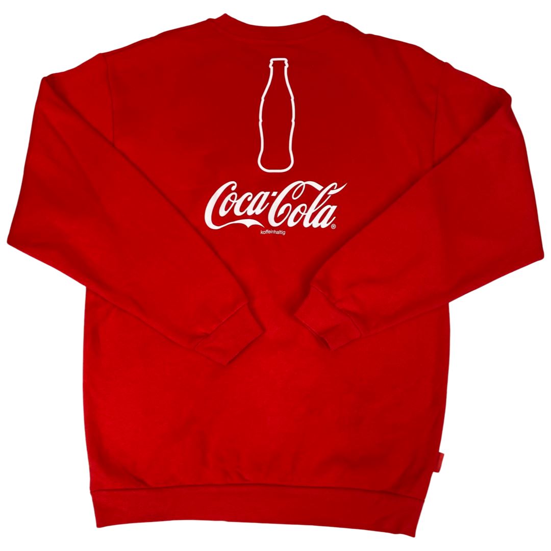 Vintage 90s 00s Red Coca Cola Koffein Crew Neck Jumper M