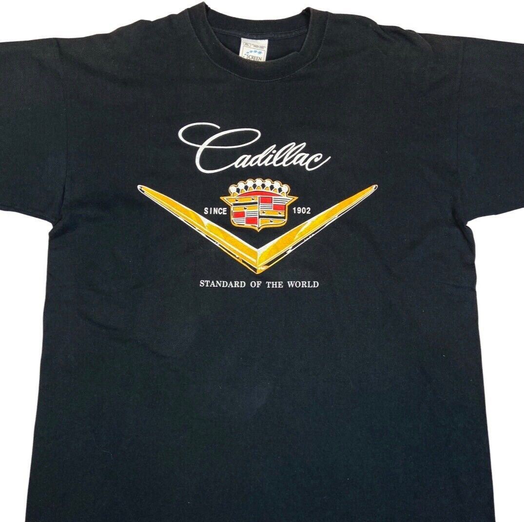 Vintage Rare Early 90s Black Cadillac Graphic Print T-shirt XL