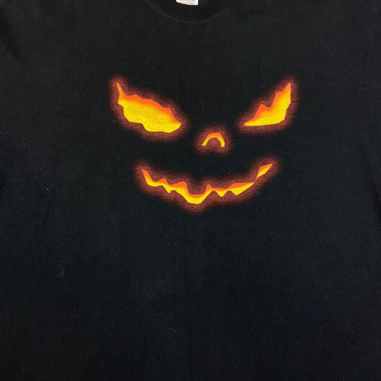Vintage 90s 00s Black Orange Helloween Double Graphic T-shirt XL