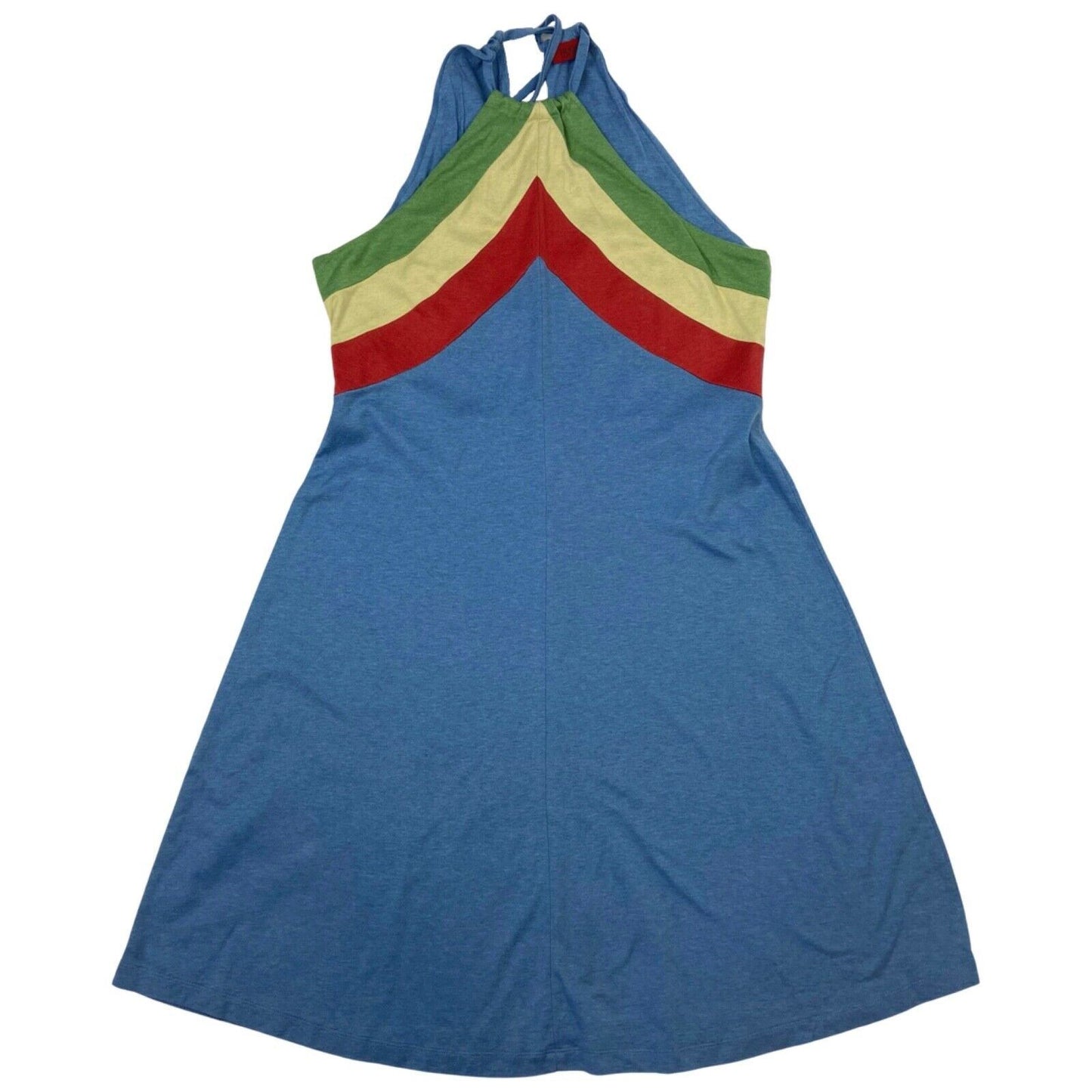 Vintage Y2K Blue Red Green Yellow Hugo Boss Halter Neck Dress M