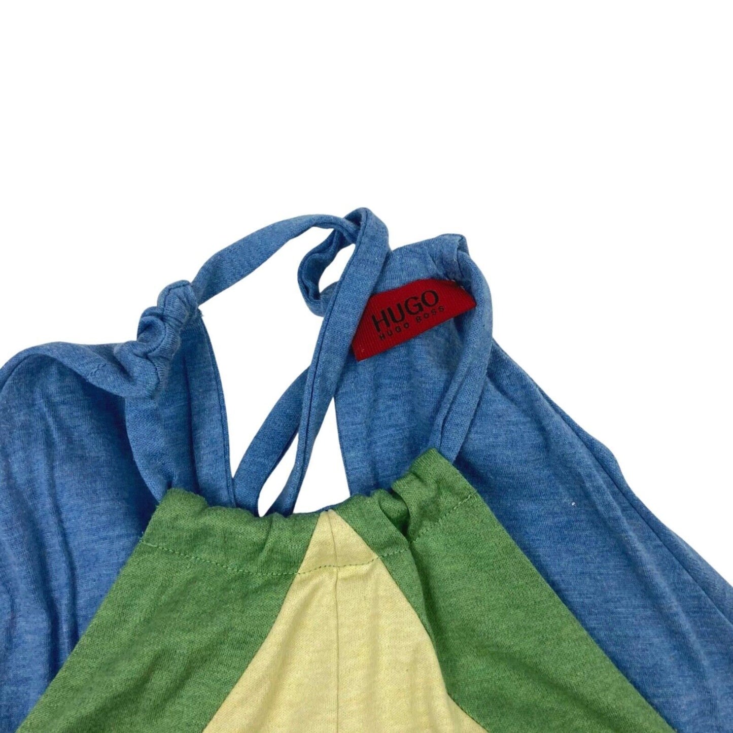 Vintage Y2K Blue Red Green Yellow Hugo Boss Halter Neck Dress M