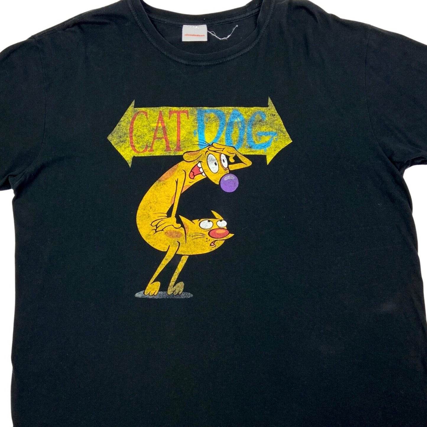 Vintage 90s Black Cat Dog Graphic T-shirt XL