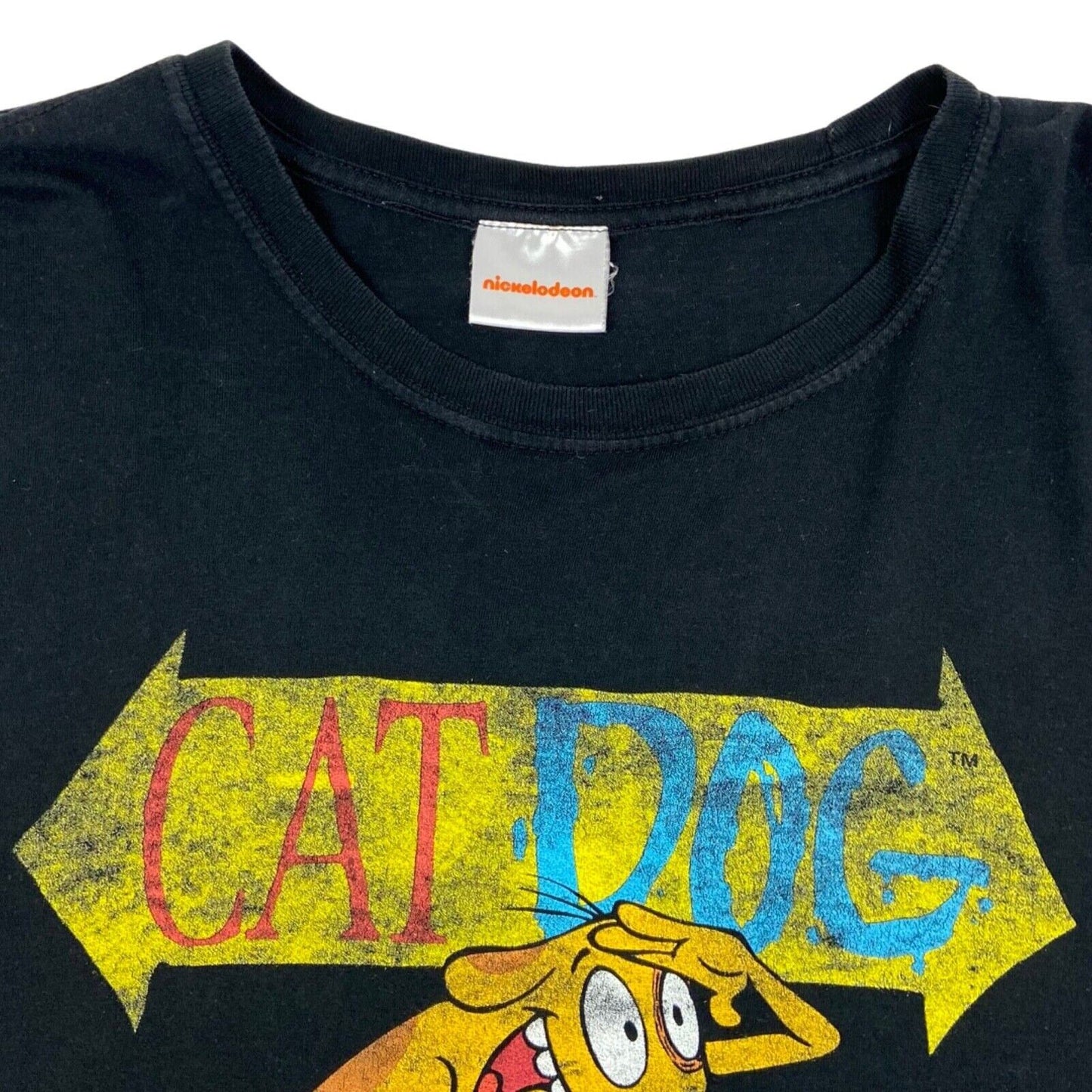 Vintage 90s Black Cat Dog Graphic T-shirt XL