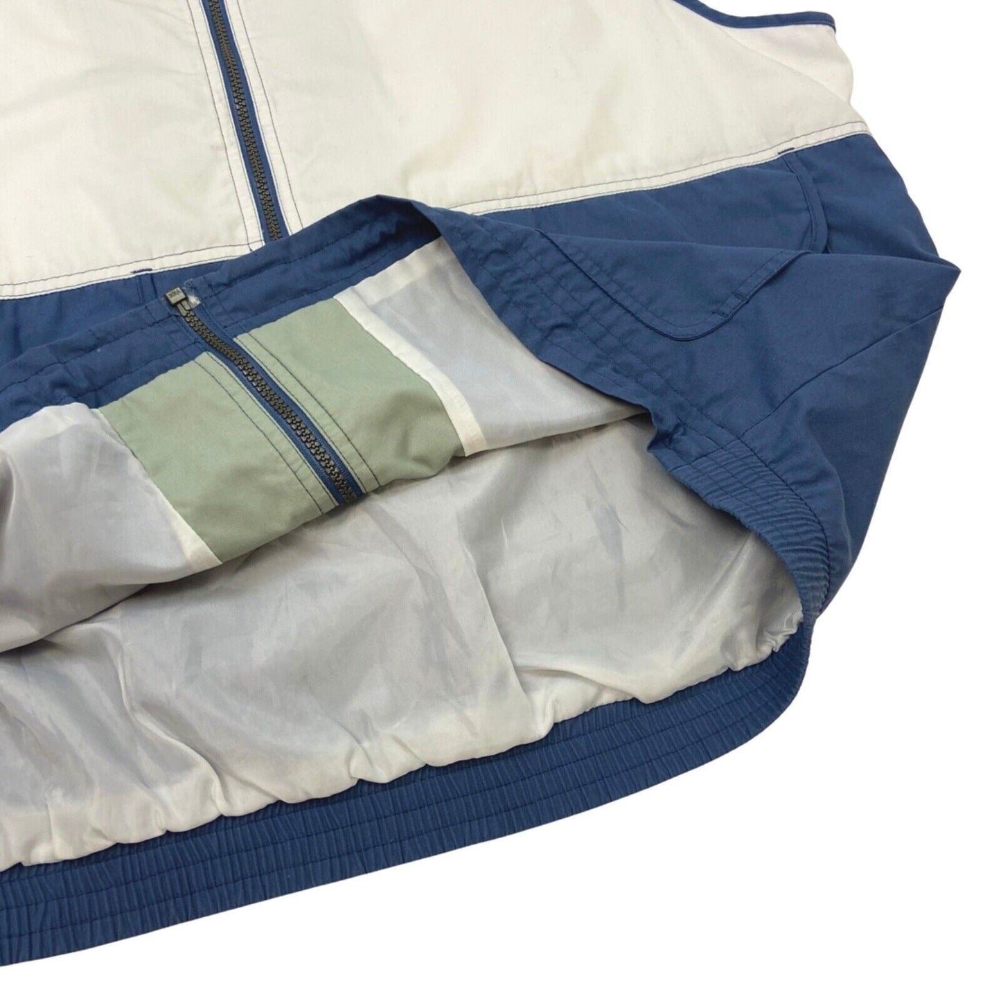 Vintage 90s White Blue Green Adidas Embroidered Gilet XL