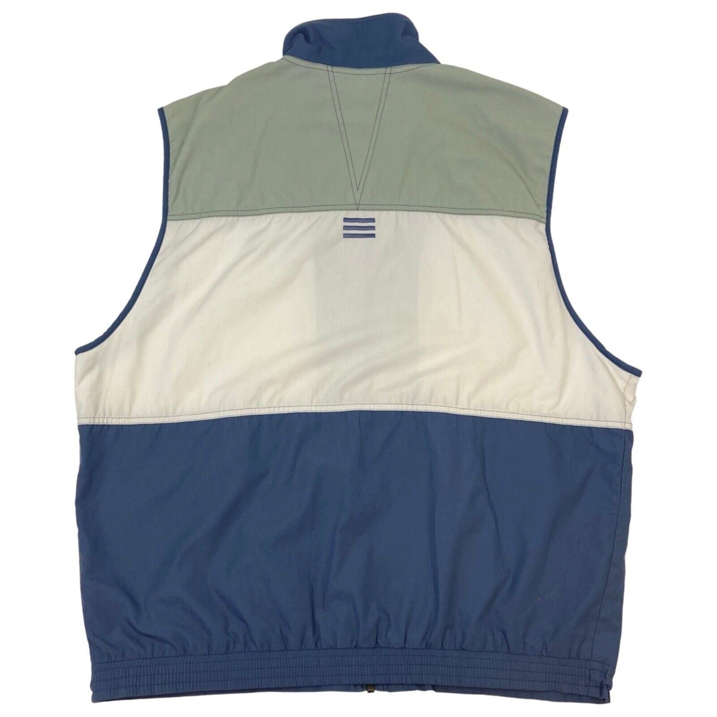 Vintage 90s White Blue Green Adidas Embroidered Gilet XL