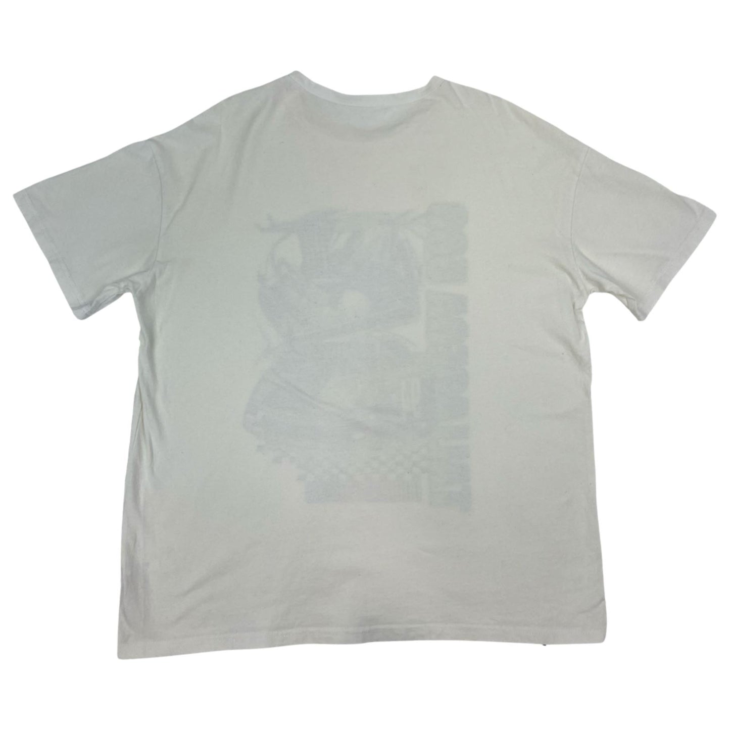 Vintage Y2K White Nascar Graphic Printed T-shirt L