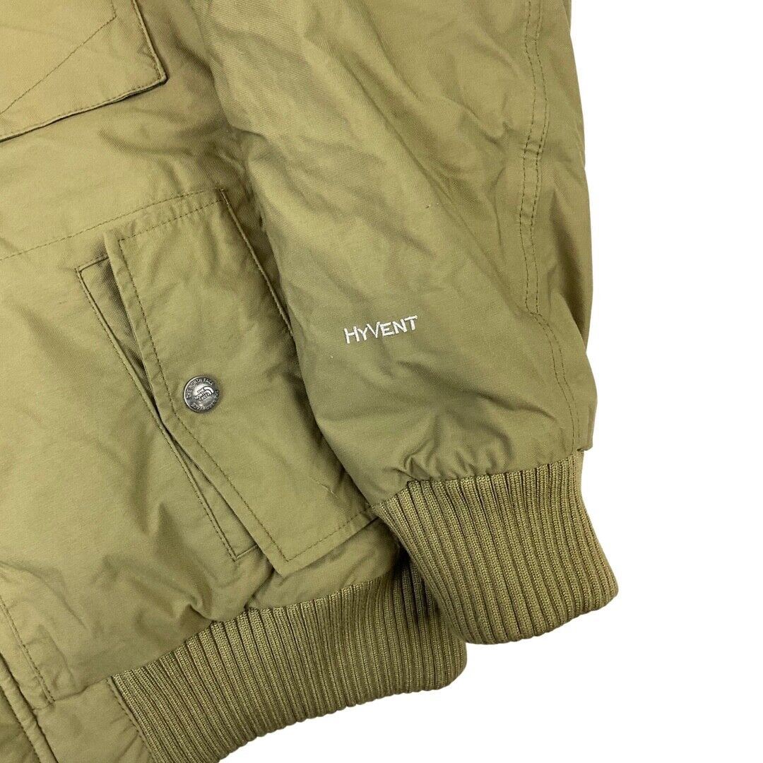 Vintage 90s Khaki Green The North Face Hooded Puffa Coat L