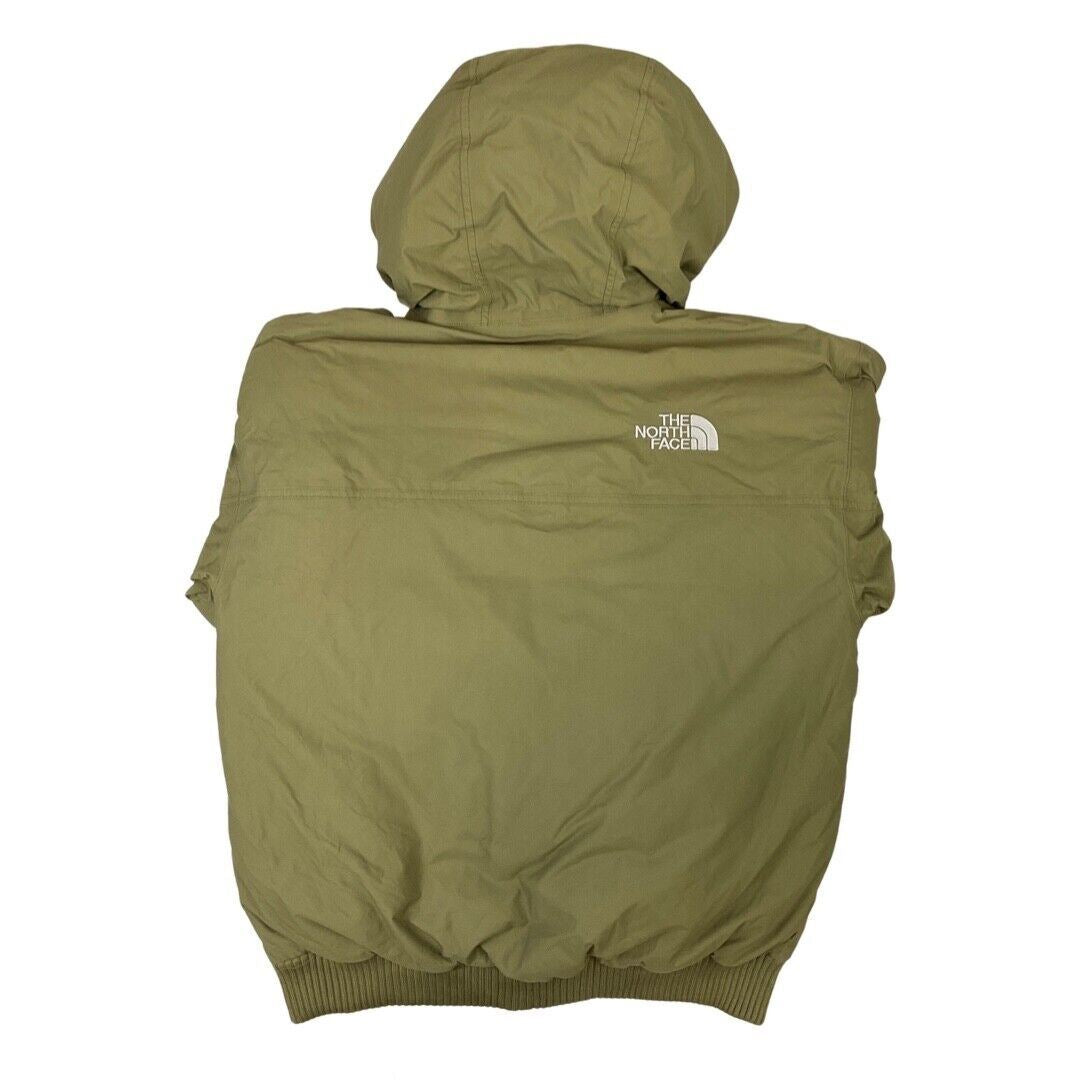 Vintage 90s Khaki Green The North Face Hooded Puffa Coat L