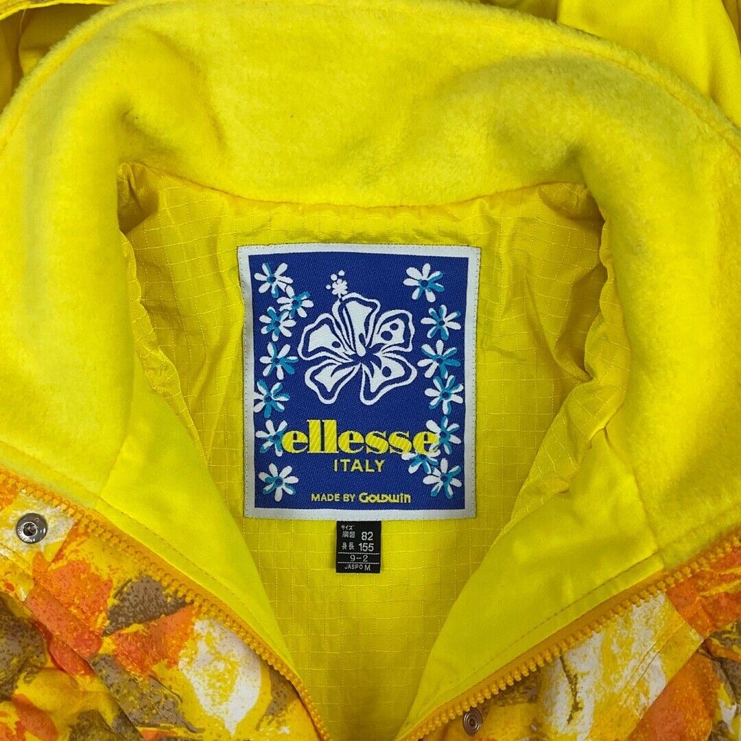 Vintage 90s Rare Yellow Orange Ellesse by Goldwin Hawaiian Print Jacket L
