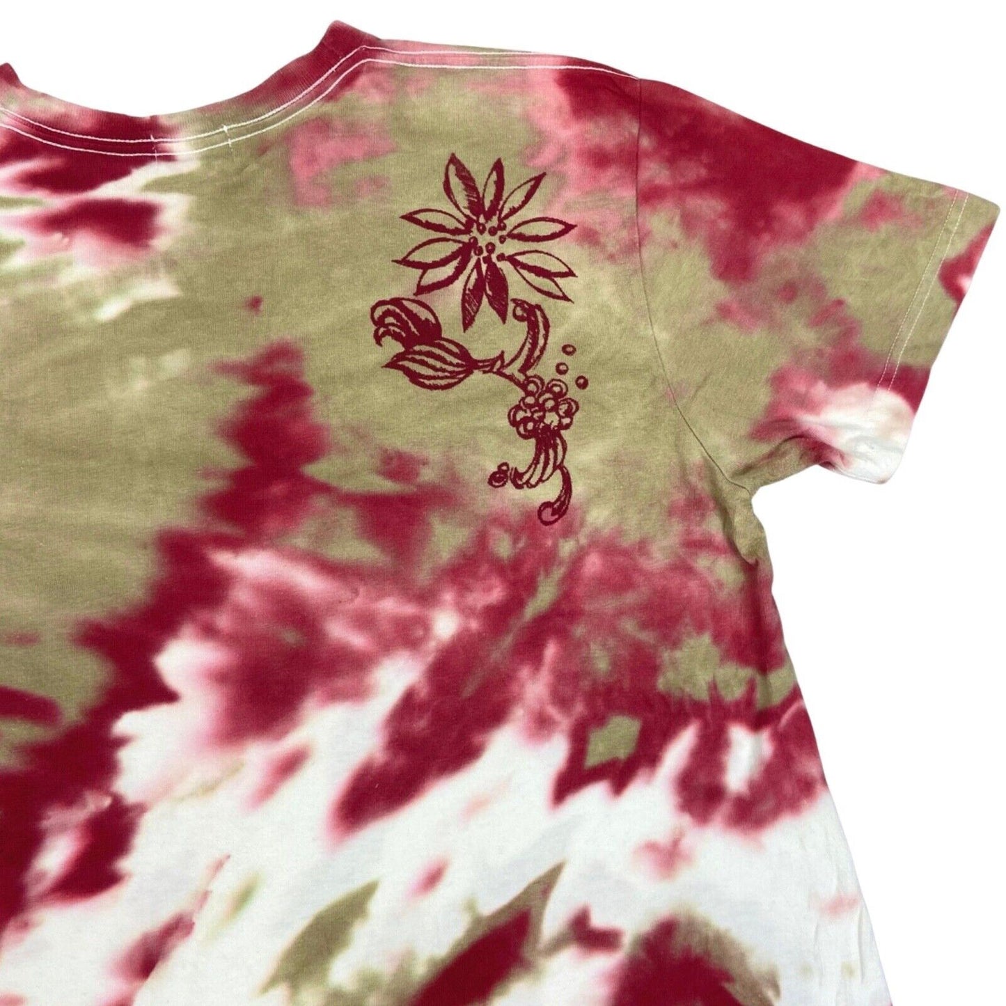 Vintage 90s 00s Red Beige Tie-Dye Embroidered Levi’s T-shirt L