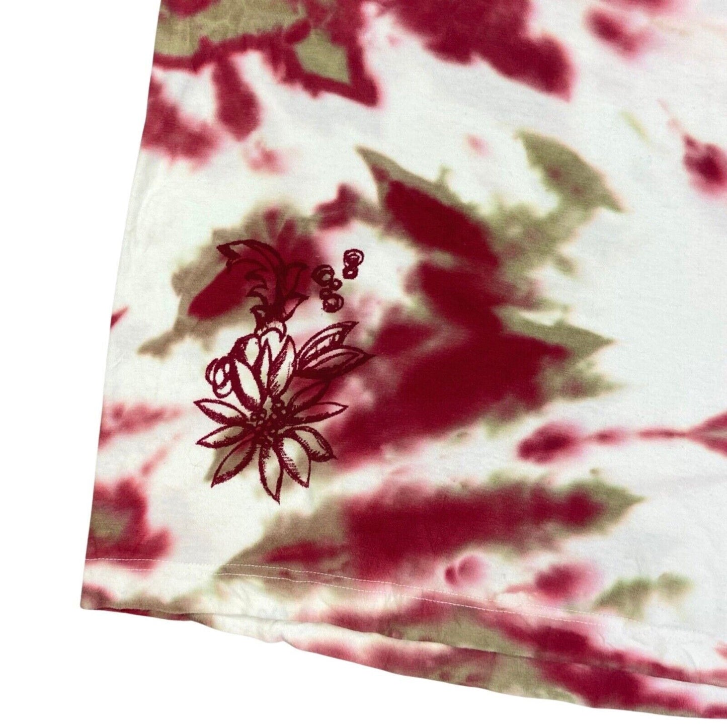 Vintage 90s 00s Red Beige Tie-Dye Embroidered Levi’s T-shirt L