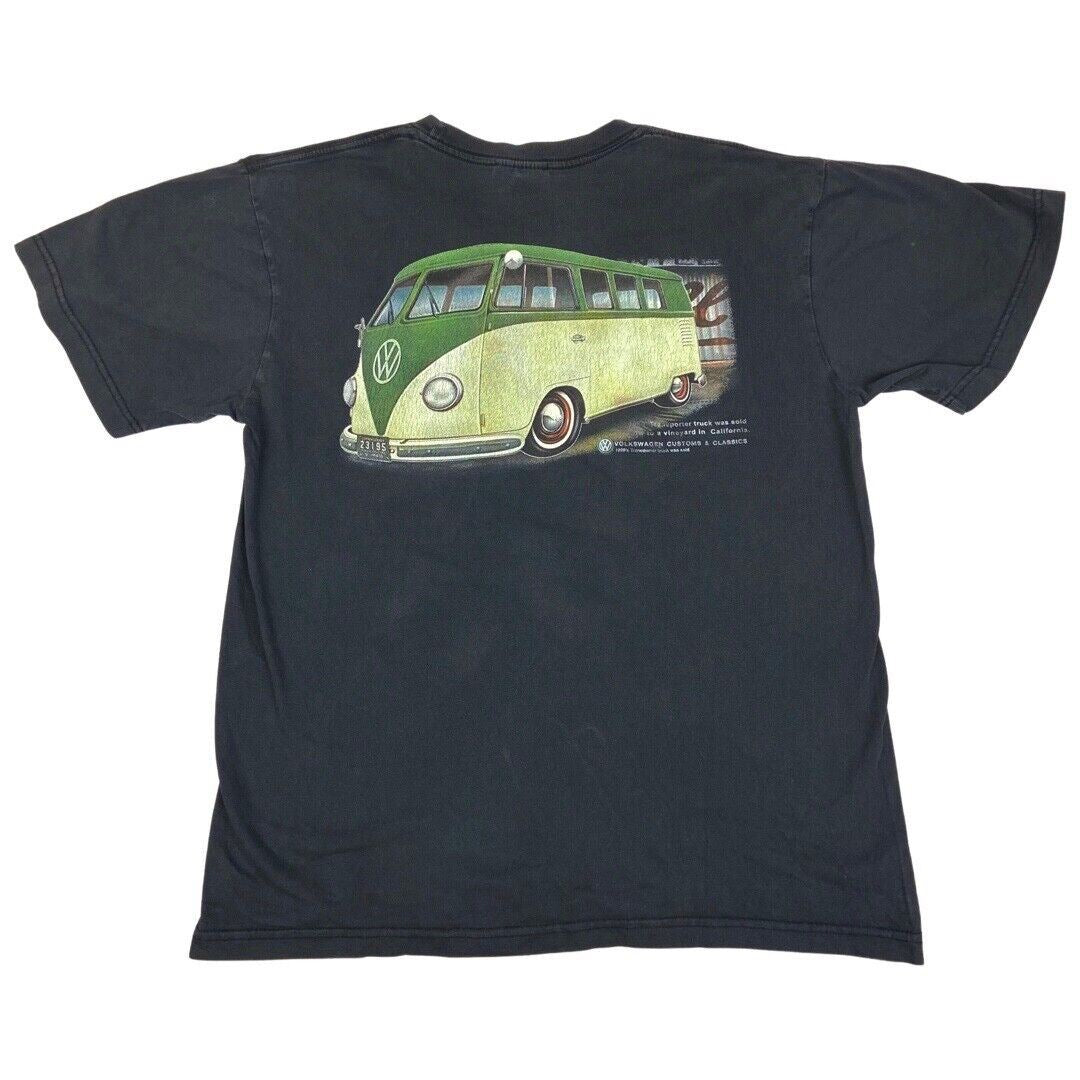 Vintage 90s 00s VW Volkswagen Transporter Graphic Black T-Shirt M