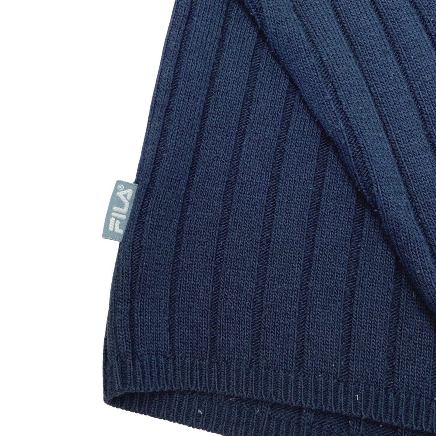 Vintage 90s Navy Blue Fila Appliqué Logo Knit Sweater XL