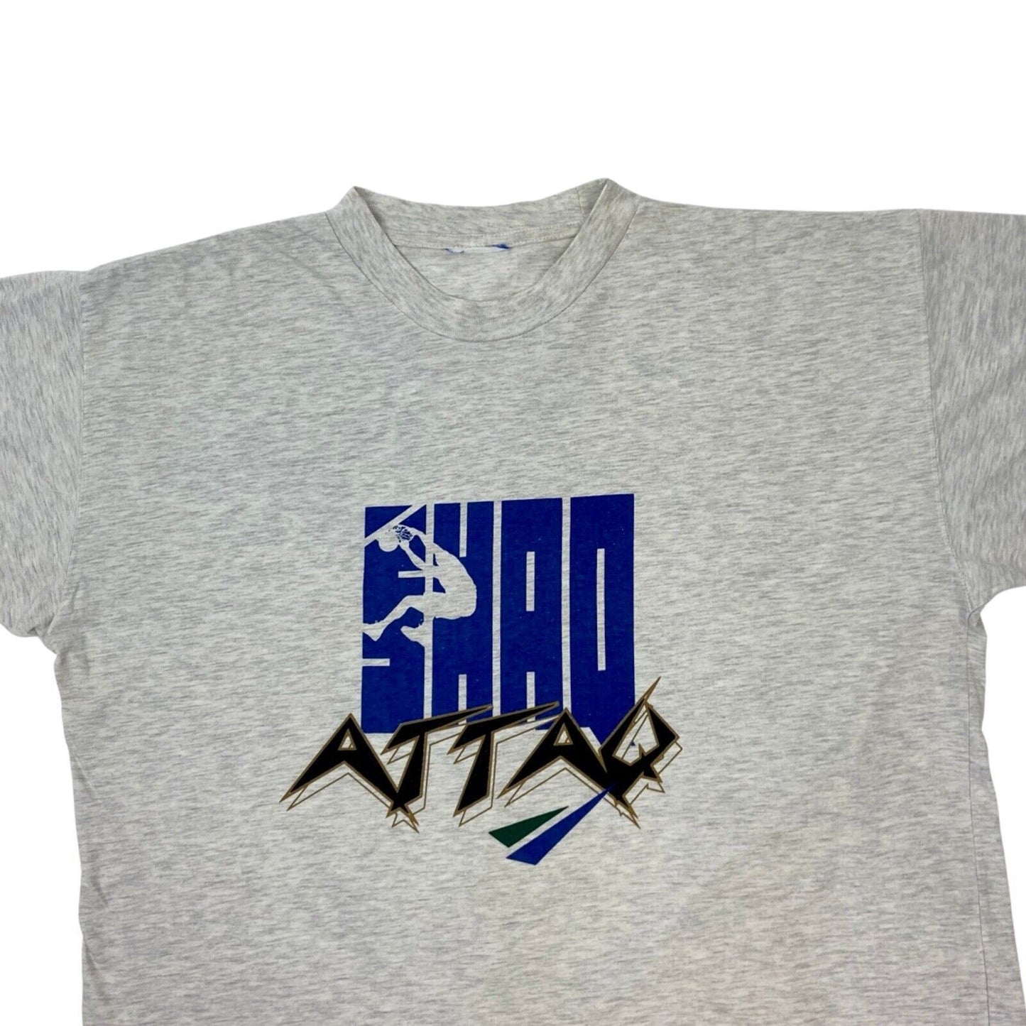 Vintage 90s Grey Grey Shaq O’Neal Attaq Reebok Double Graphic T-shirt XL