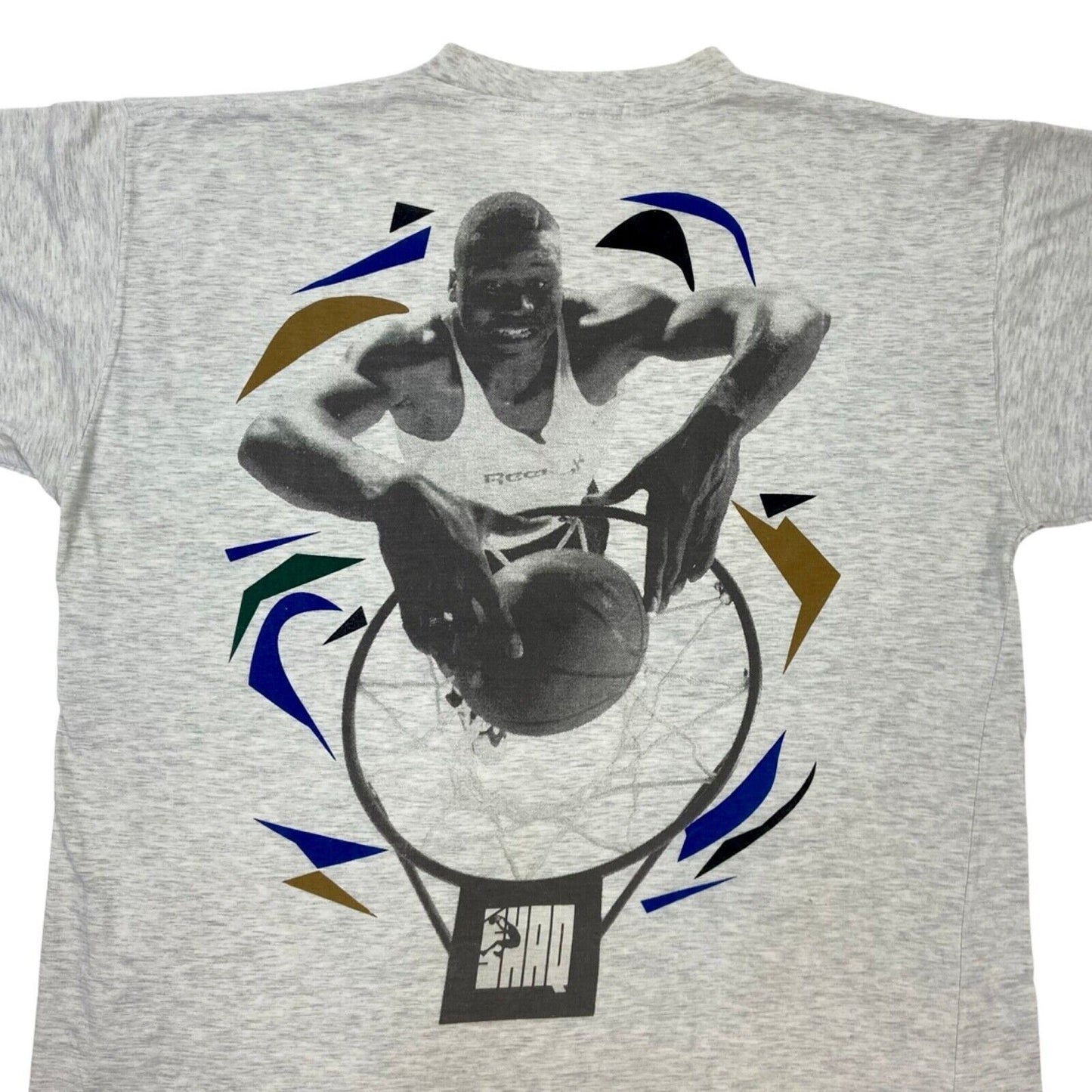 Vintage 90s Grey Grey Shaq O’Neal Attaq Reebok Double Graphic T-shirt XL