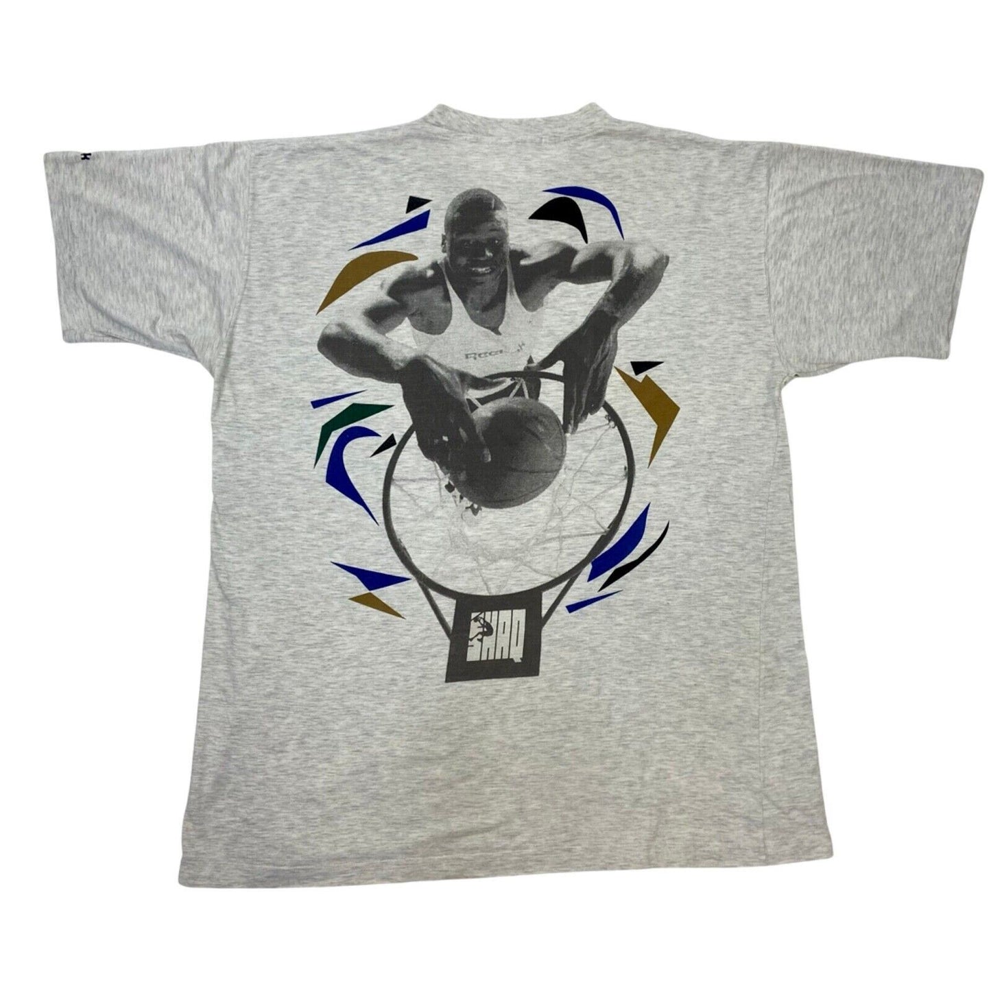 Vintage 90s Grey Grey Shaq O’Neal Attaq Reebok Double Graphic T-shirt XL