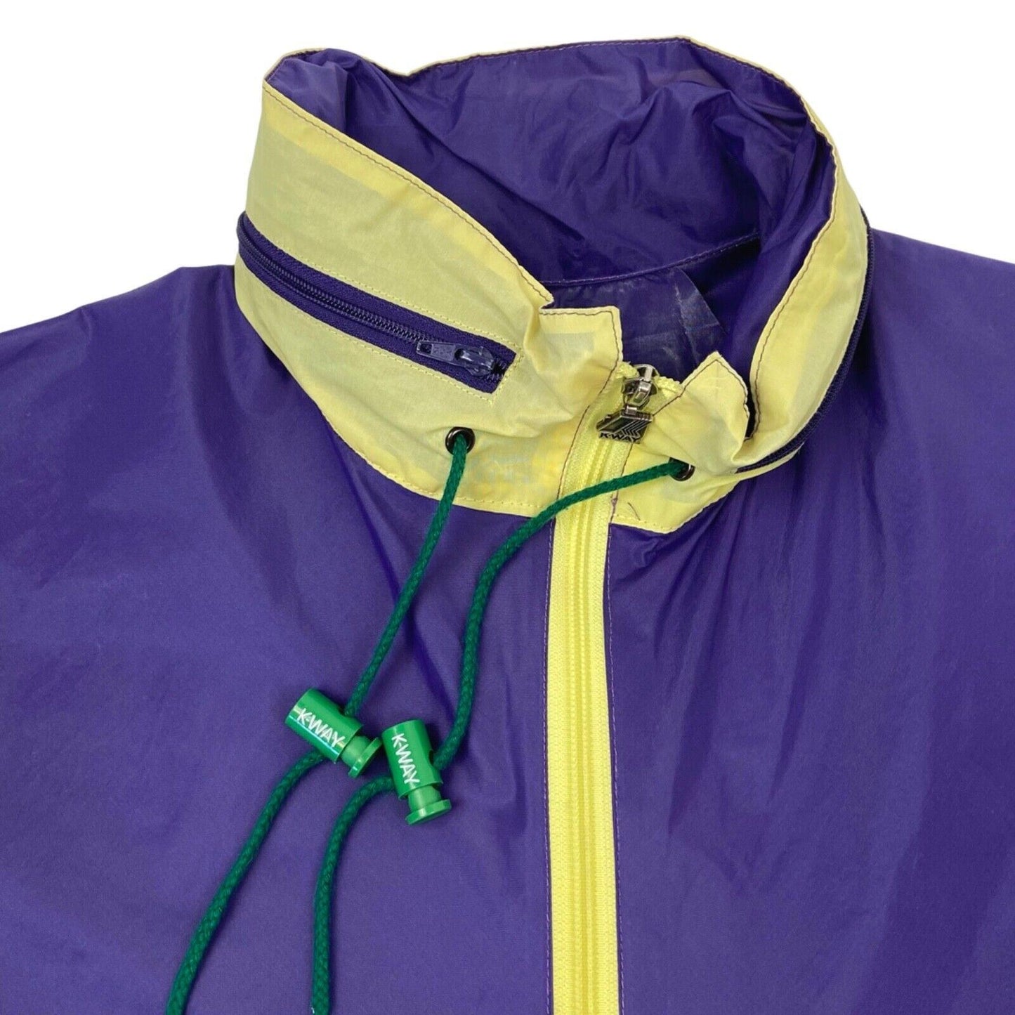 Vintage 90s Purple Green K-way 1/4 Zip Waterproof Jacket L