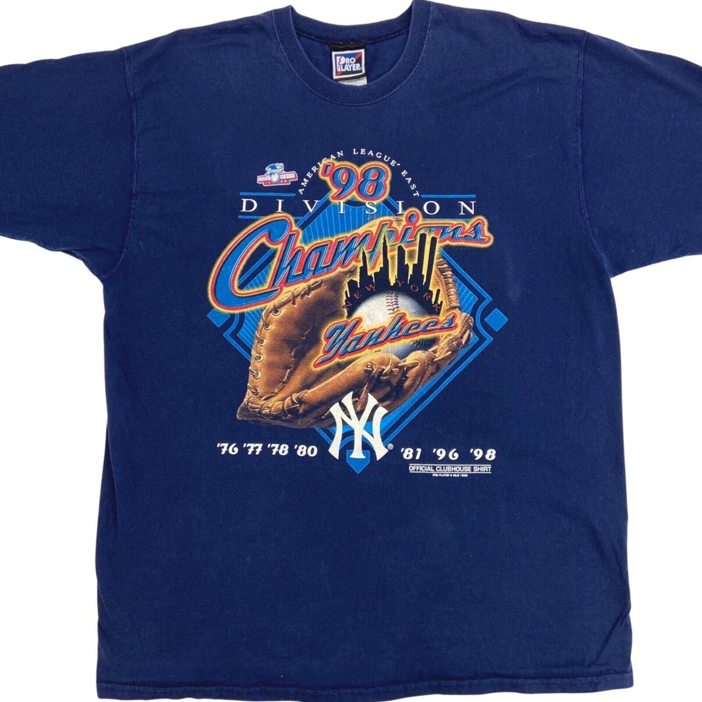 Vintage Blue 1998 New York Yankees Graphic T-shirt XL