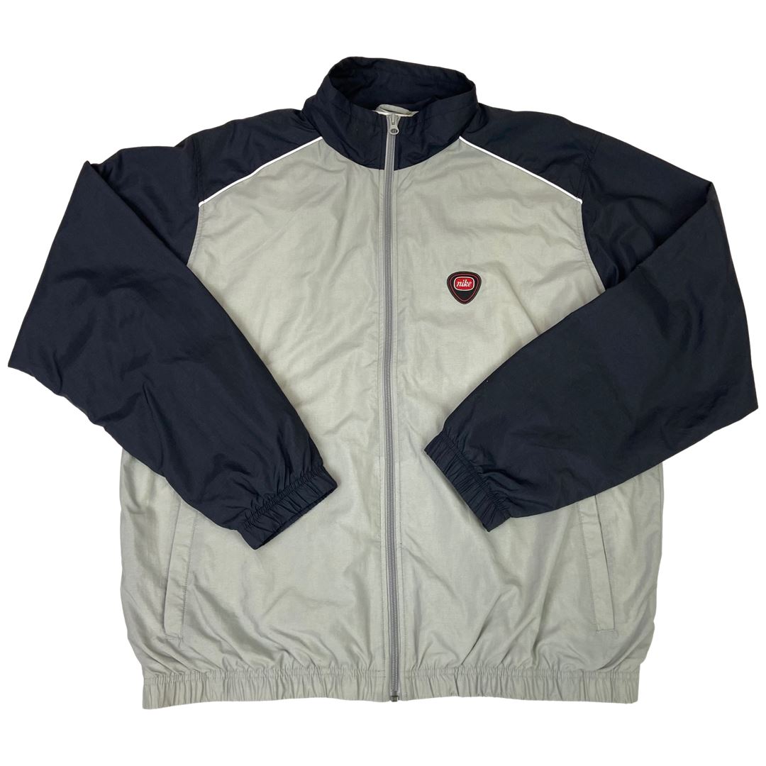 Deadstock 2006 Grey Black Embroidered Nike Zip-Up Windbreaker Jacket L XL