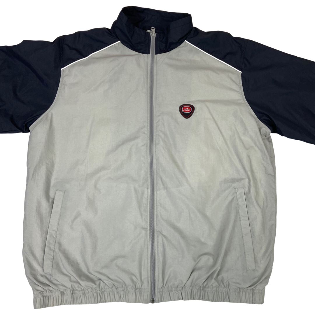 Deadstock 2006 Grey Black Embroidered Nike Zip-Up Windbreaker Jacket L XL