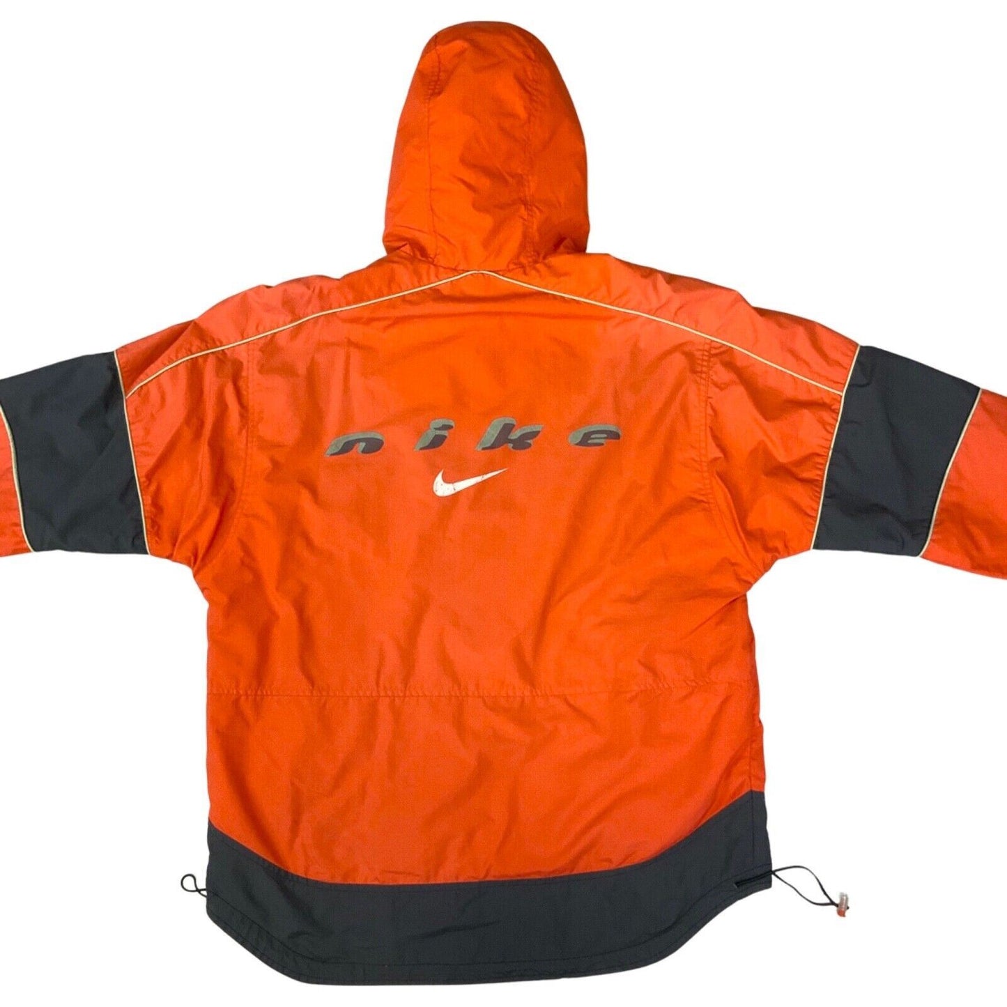 Vintage 90s Orange Grey Nike Sports Light Weight Windbreaker Jacket XXL