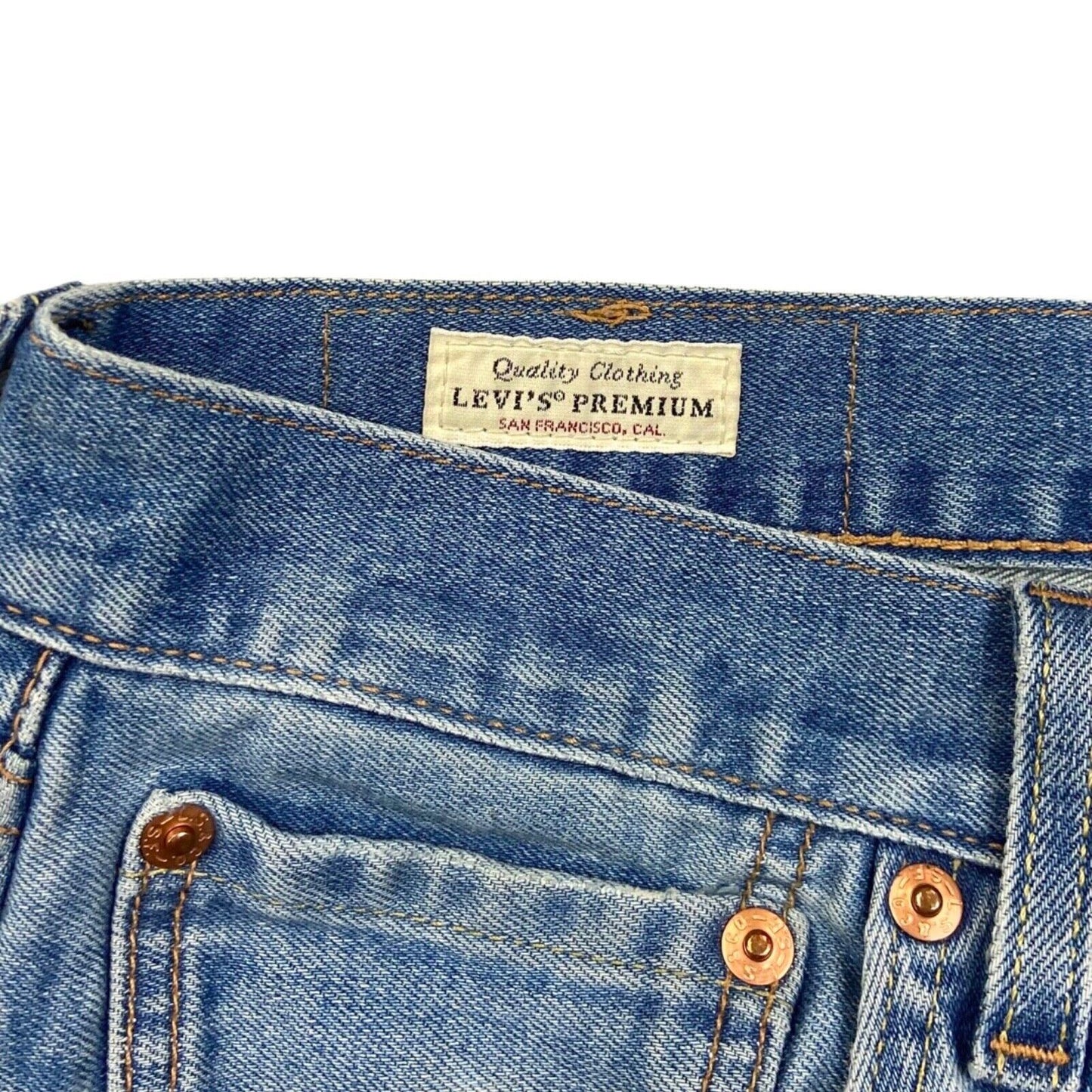 LEVIS BIG E PREMIUM 501 STRAIGHT JEANS RED TAB ROCKABILLY MOD 34W 30L