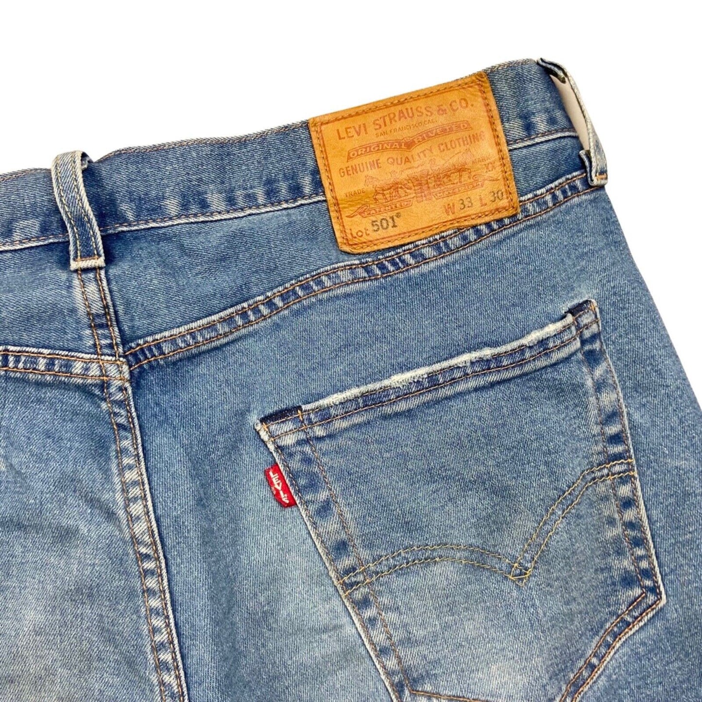 LEVIS BIG E PREMIUM 501 STRAIGHT JEANS RED TAB ROCKABILLY MOD 34W 30L