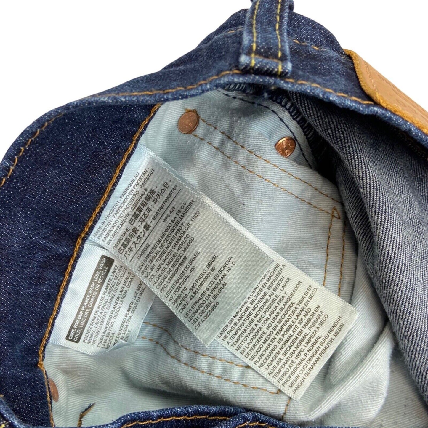LEVIS PREMIUM BIG E 514 DARK INDIGO STRAIGHT CUT JEANS ROCKABILLY MOD 36 W 32 L