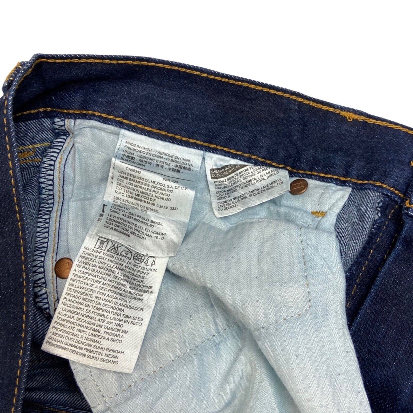 LADIES LEVIS PREMIUM SELVEDGE 511 BOYFRIEND SKINNY FIT STRETCH JEANS 28 W 32 L