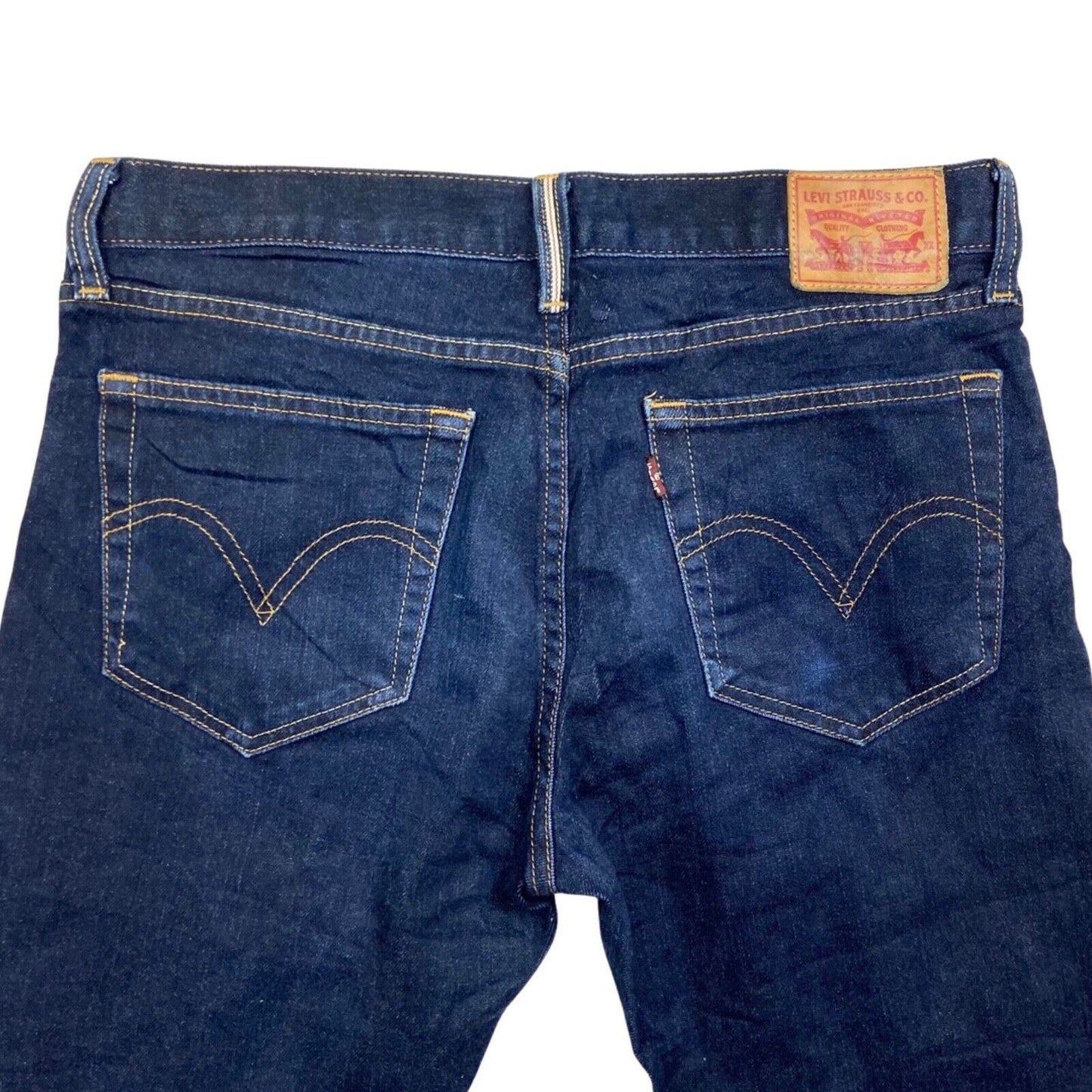 LADIES LEVIS PREMIUM SELVEDGE 511 BOYFRIEND SKINNY FIT STRETCH JEANS 28 W 32 L