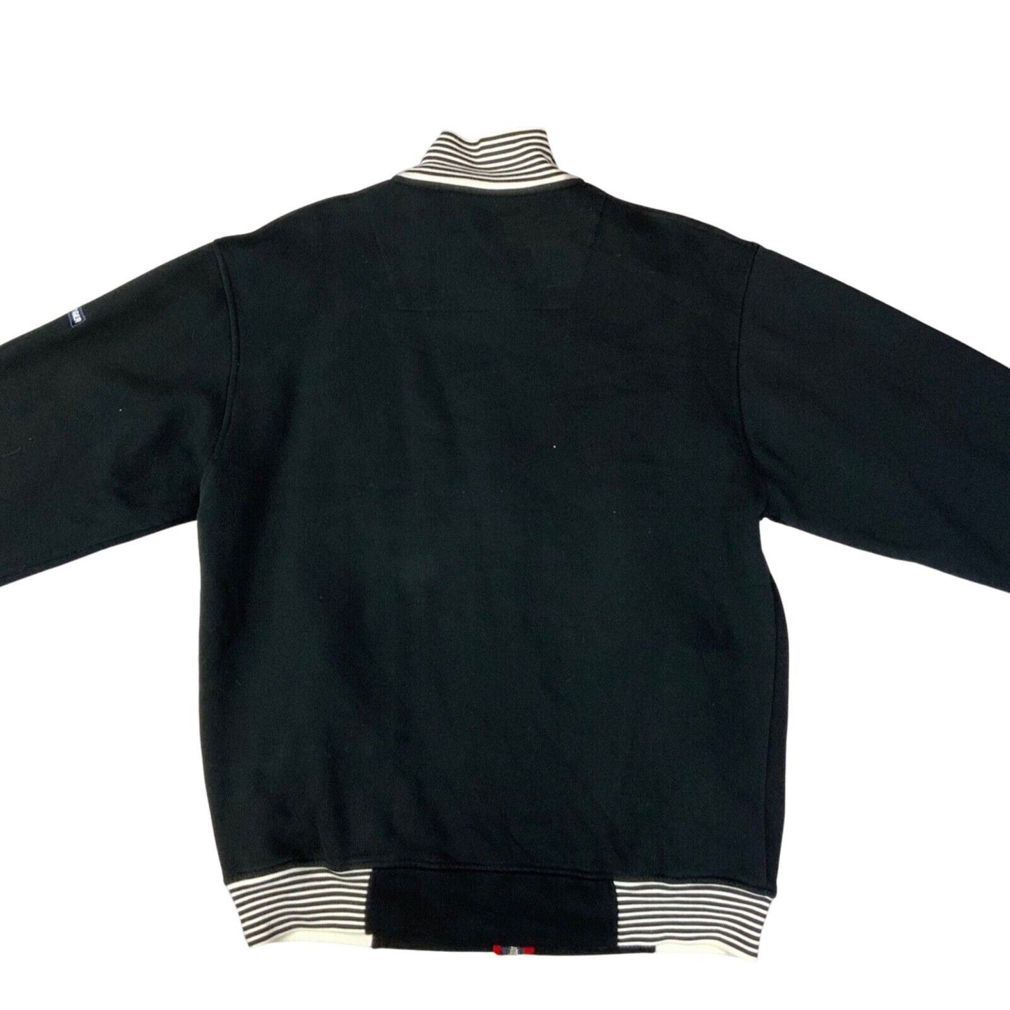 Vintage 90s 00s Black White Stripped Tommy Hilfiger Zip Up Sweater Jumper
