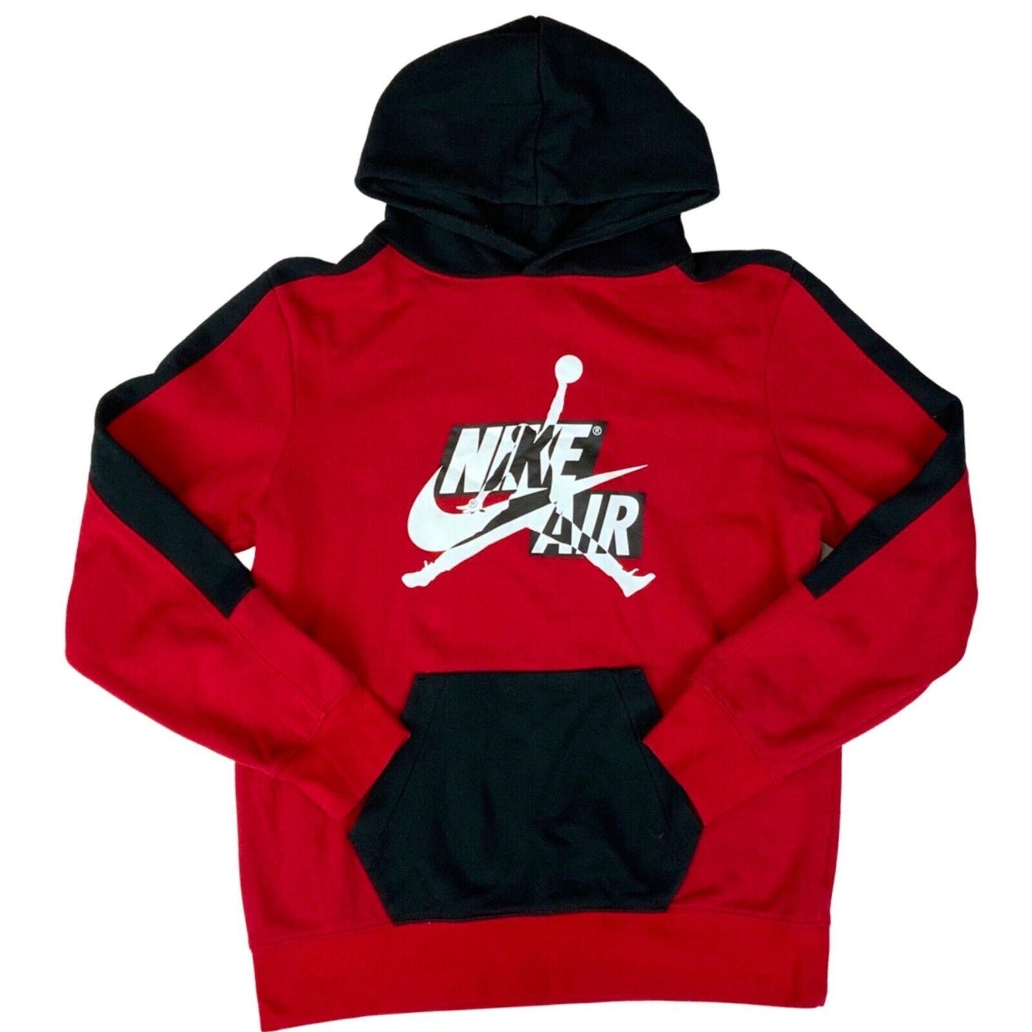 Vintage 90s 00s Red Black Nike Air Jordan Hoodie Graphic Print XS S