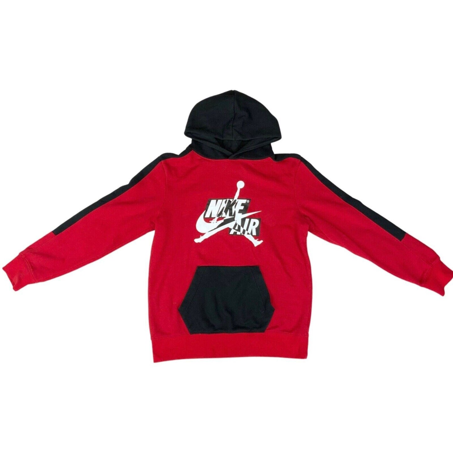 Vintage 90s 00s Red Black Nike Air Jordan Hoodie Graphic Print XS S