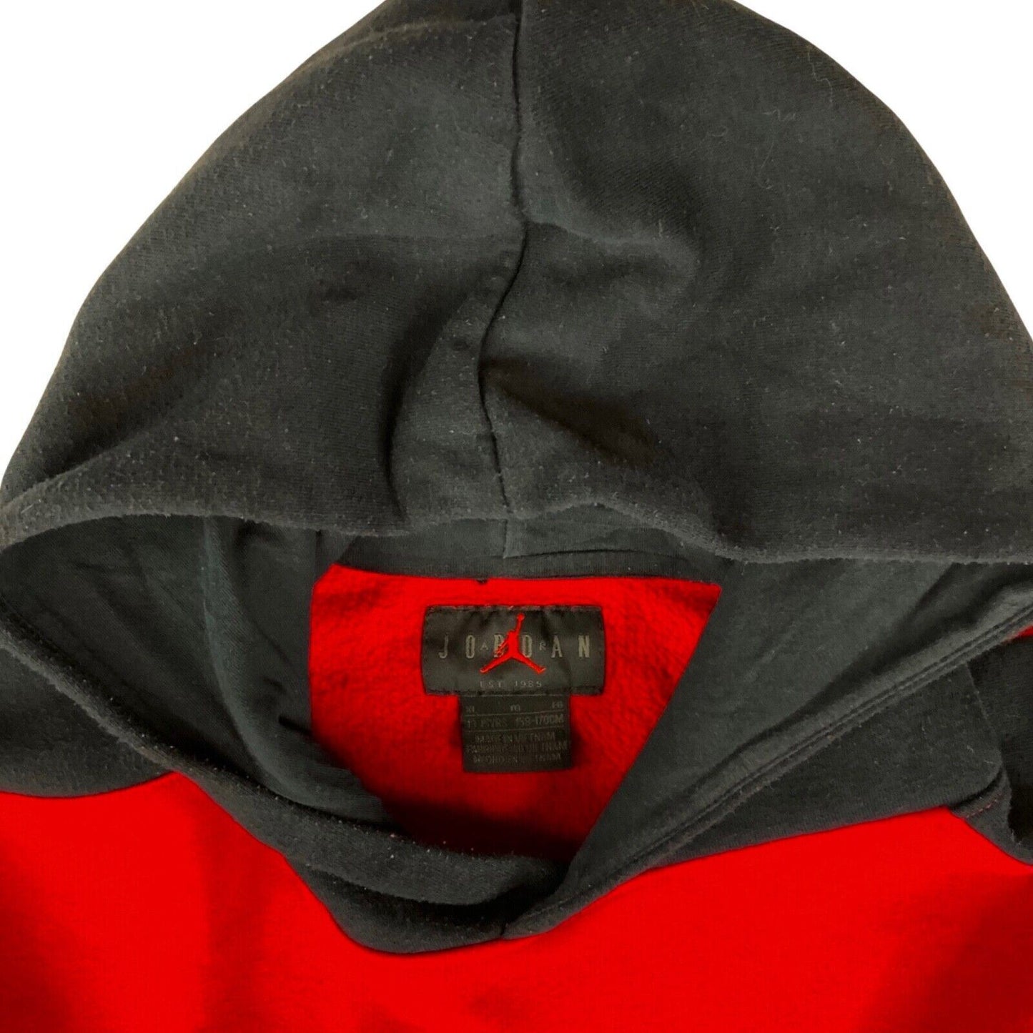 Vintage 90s 00s Red Black Nike Air Jordan Hoodie Graphic Print XS S