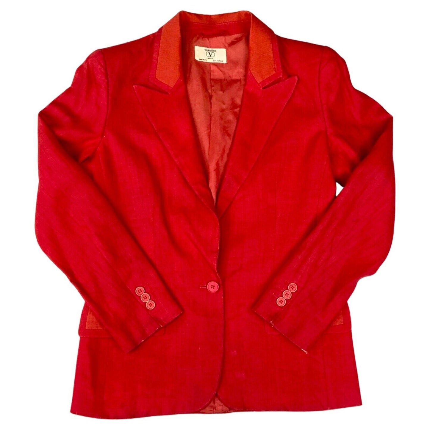 Vintage 80s 90s Red Designer Valentino Suit Blazer 8 10 S