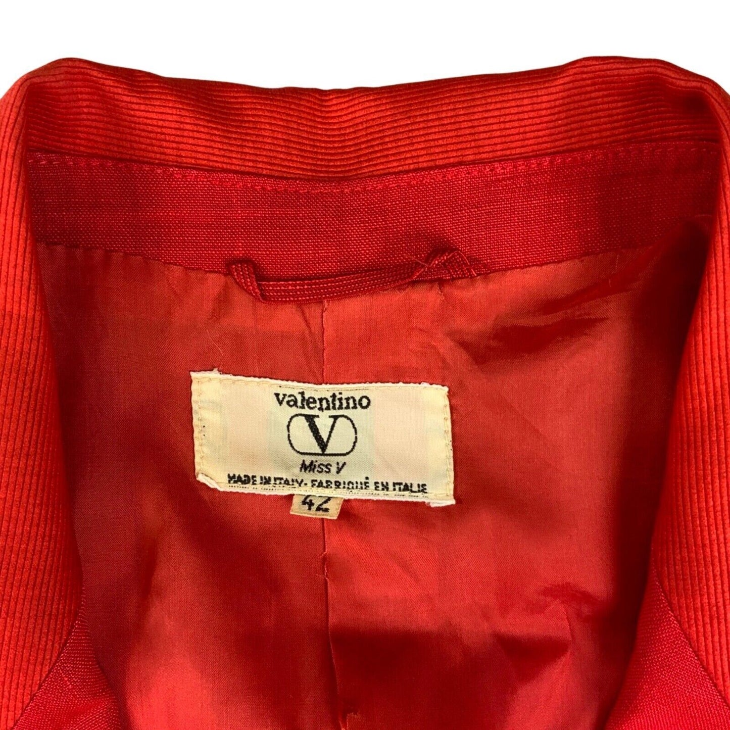 Vintage 80s 90s Red Designer Valentino Suit Blazer 8 10 S