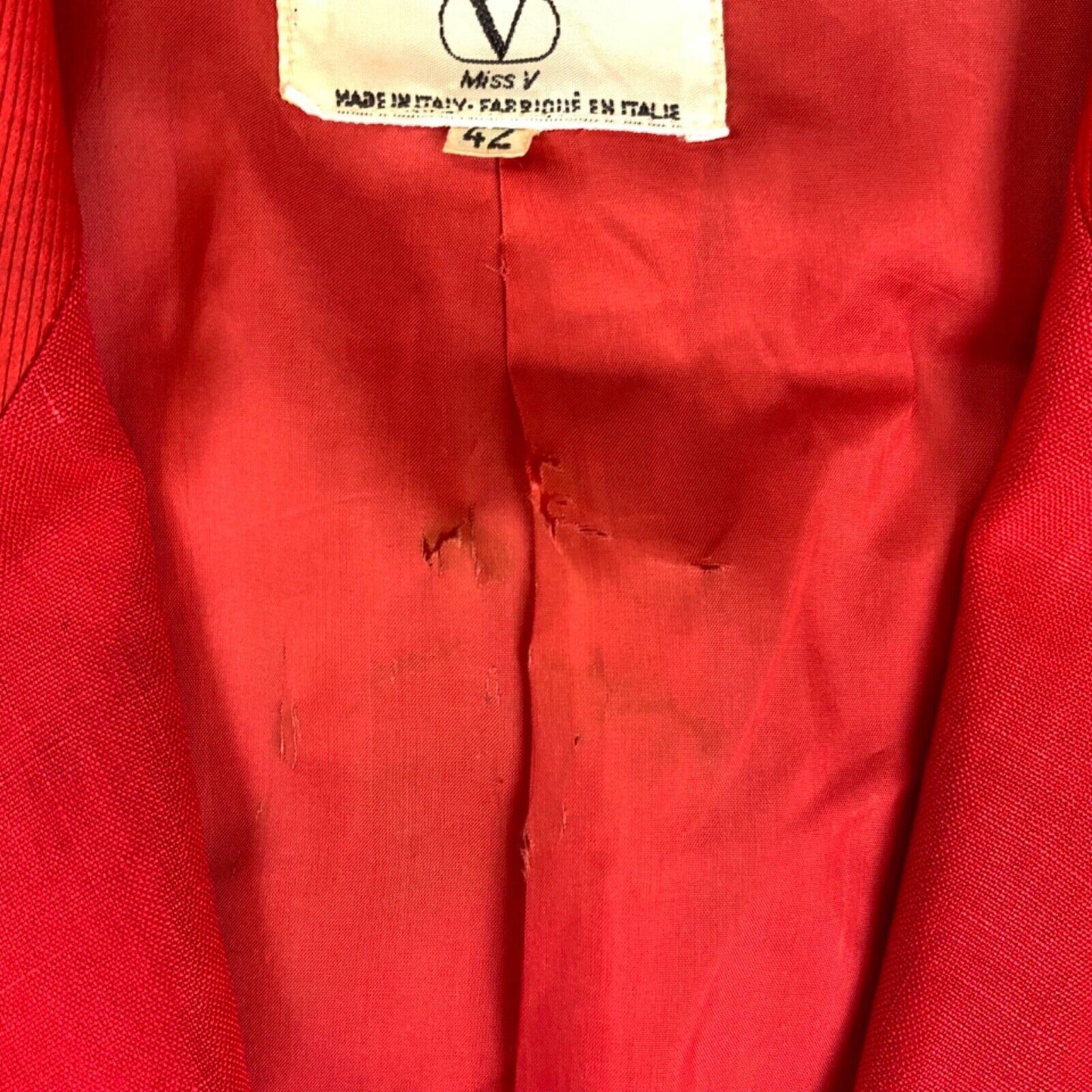 Vintage 80s 90s Red Designer Valentino Suit Blazer 8 10 S