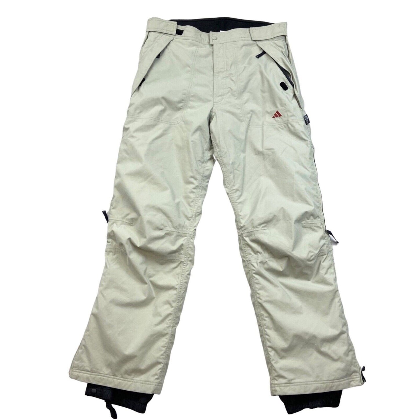 Vintage 90s 00s Beige Adidas Waterprood Ski Parachute Trousers L