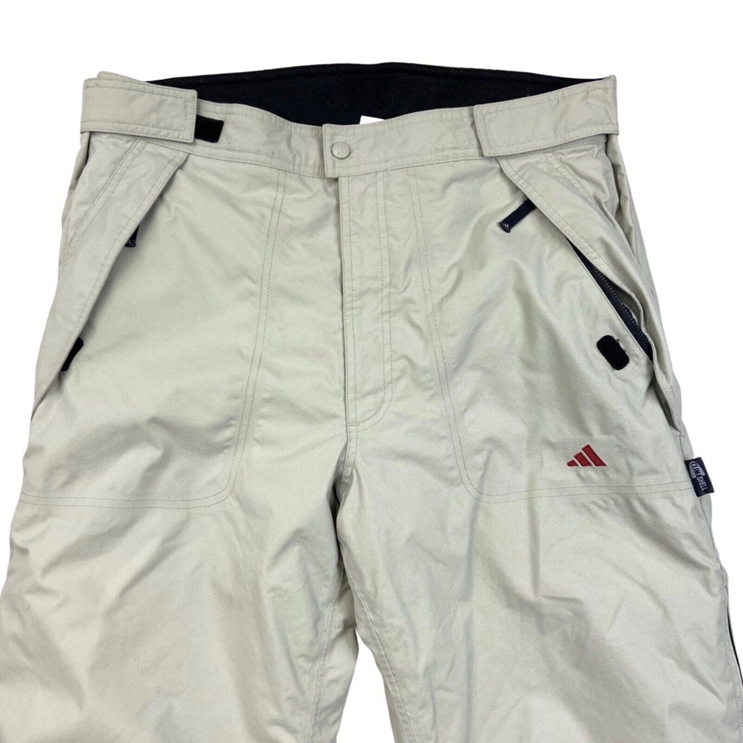Vintage 90s 00s Beige Adidas Waterprood Ski Parachute Trousers L